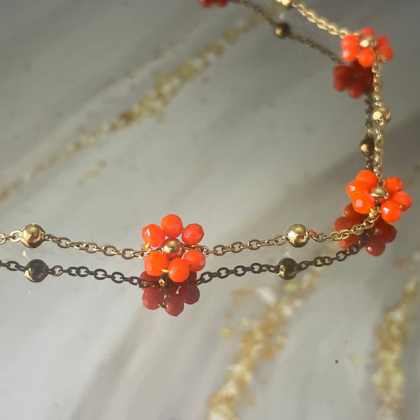 Flower Orange Necklace
