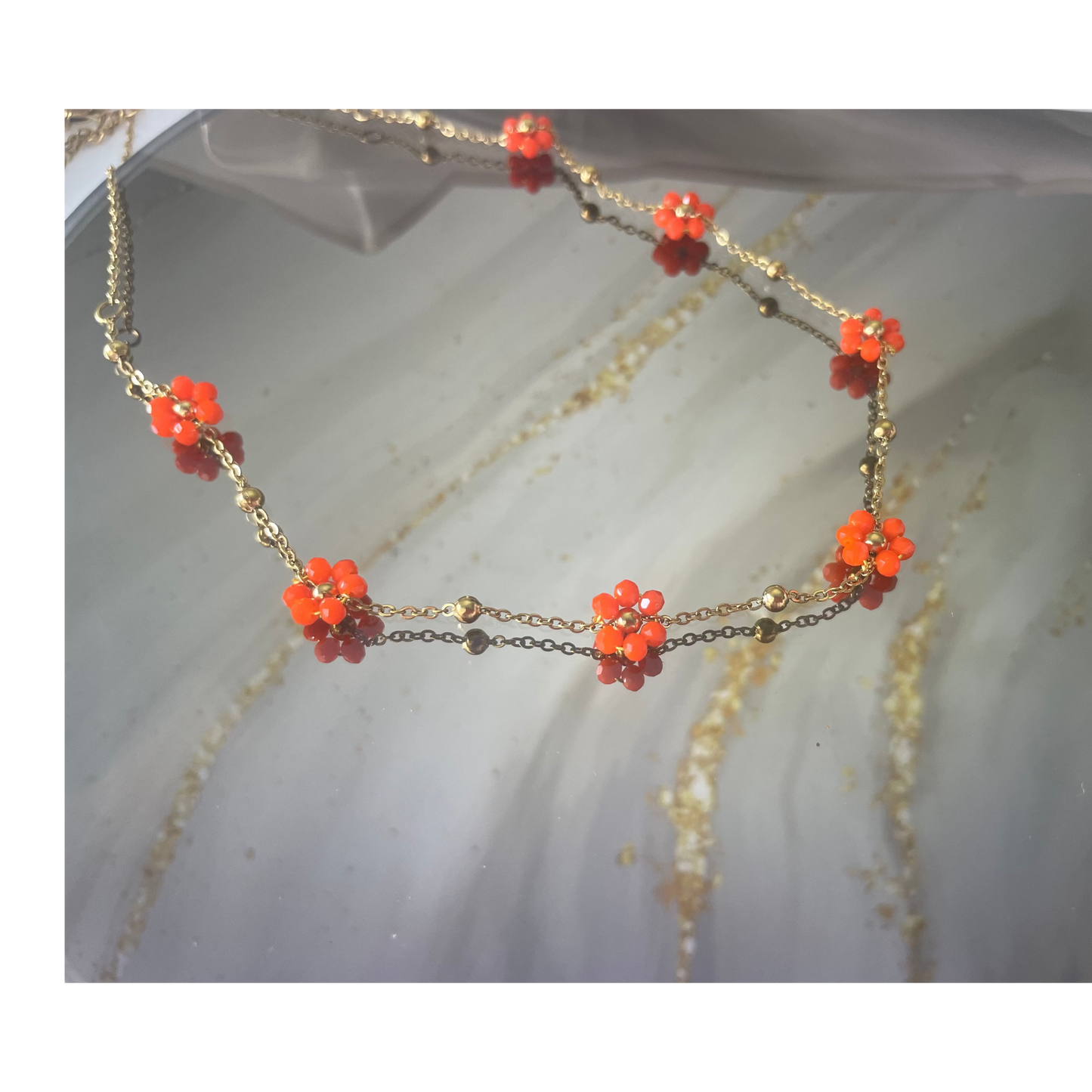 Flower Orange Necklace