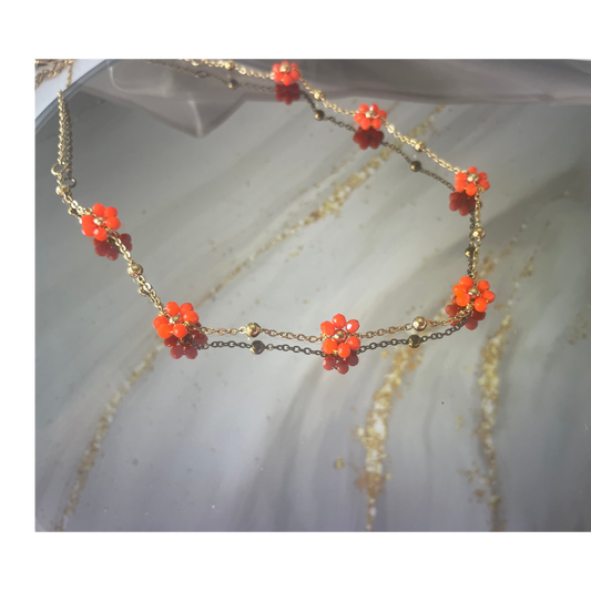 Flower Red Necklace
