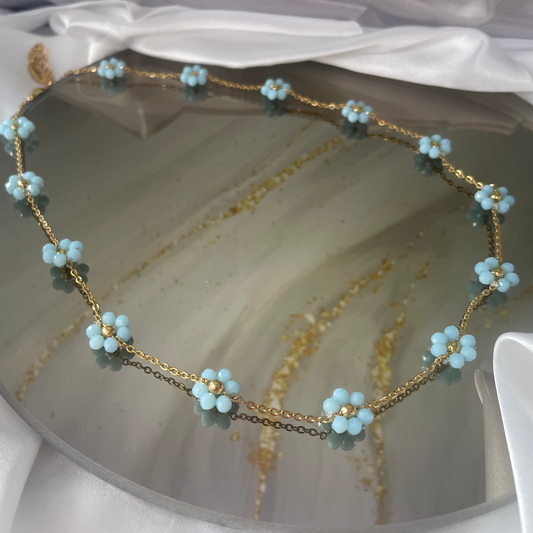 Flower Blue Necklace