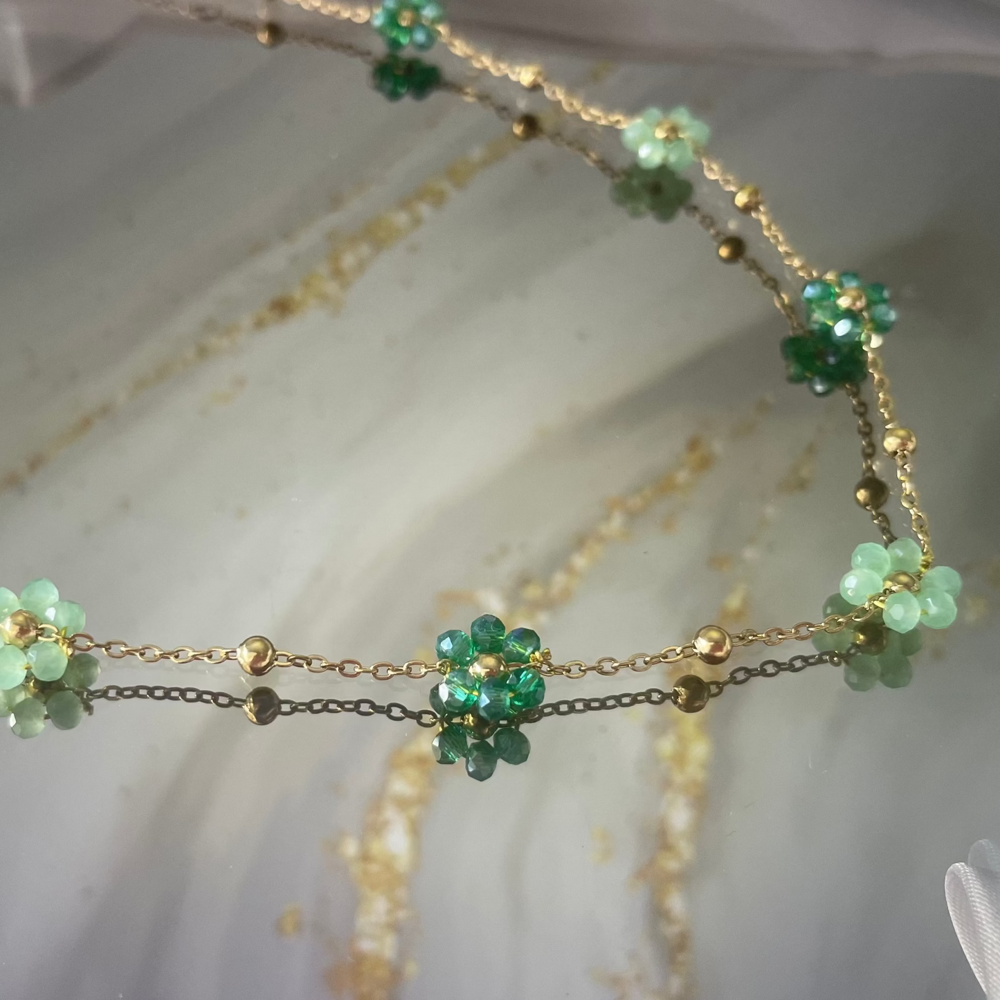 Flower Green Necklace