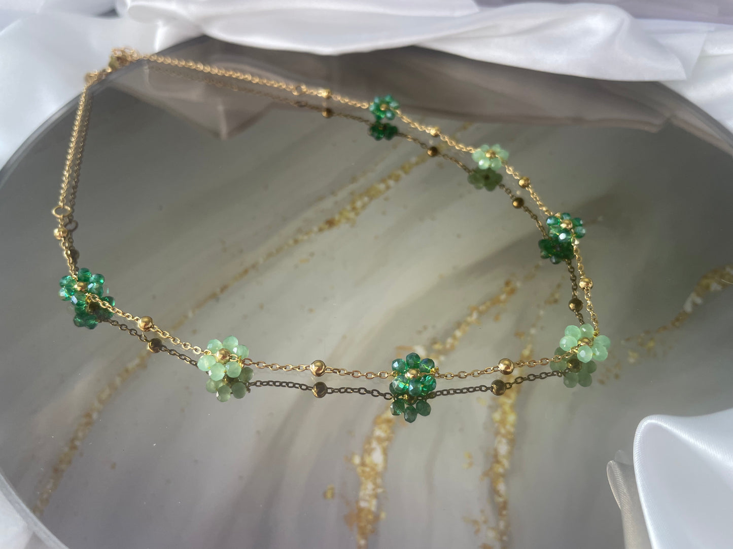 Flower Green Necklace