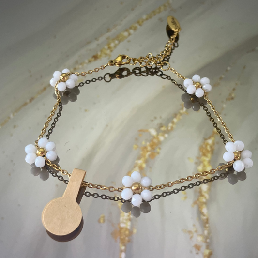 Flower White Bracelet