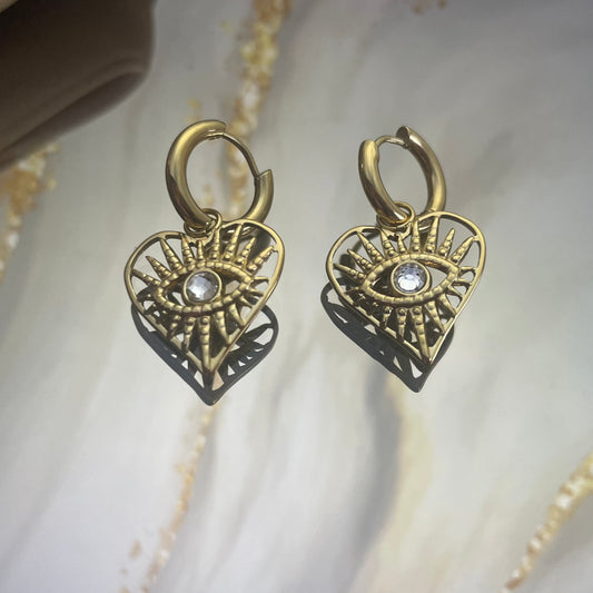 Heart Eye Earrings